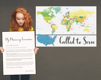 Digital Download: Missionary Called to Serve- LDS Mormon Missionary Map