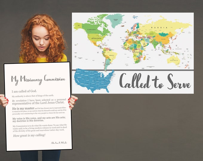 Missionary Called to Serve- LDS Mormon Missionary Map- Premium Print