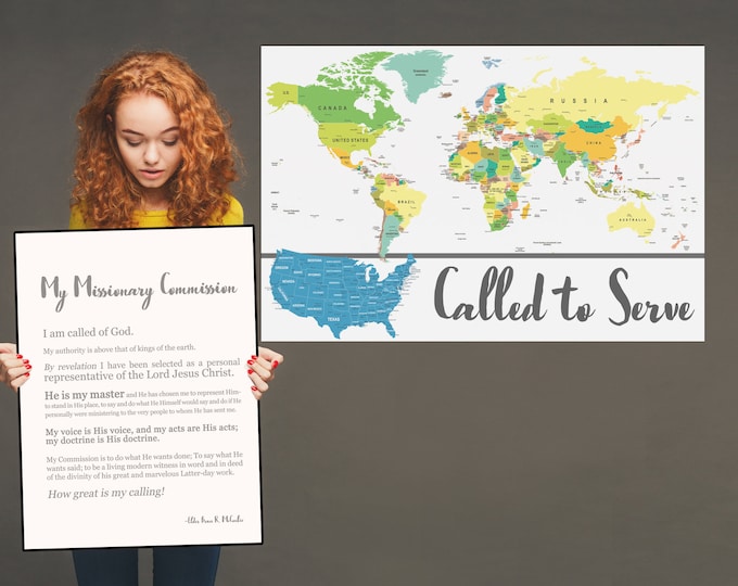 Digital Download: Missionary Called to Serve- LDS Mormon Missionary Map