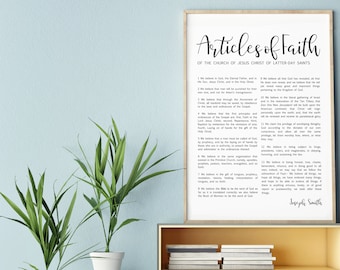 Articles of Faith Print- on Premium Paper- Simplistic Modern Uniform Text- LDS