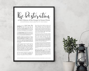Restoration Proclamation of the Church of Jesus Christ- Premium Print- Modern Emphasized- LDS