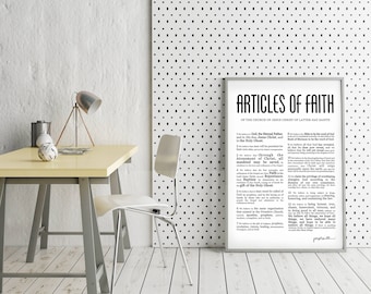 Articles of Faith- Masculine Modern Title- LDS- Various Sizes