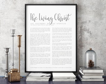 The Living Christ Print- on Premium Paper- Simplistic Modern Uniform Text- LDS