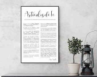 ARTÍCULOS De Fe- Spanish Articles of Faith Print- Modern emphasized Style