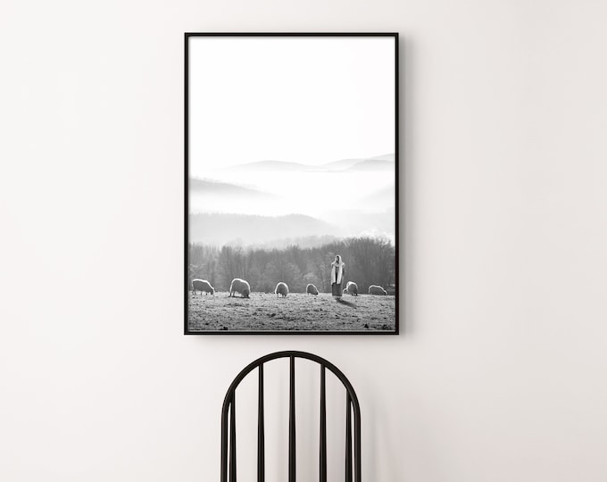 Jesus- Feed My Sheep, Gorgeous Modern Print- Vertical & Horizontal