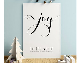 Joy to the World- Modern Christmas Decor Print