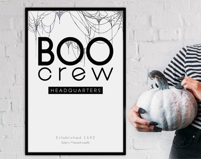 Halloween Decor- Boo Crew Headquarters Poster