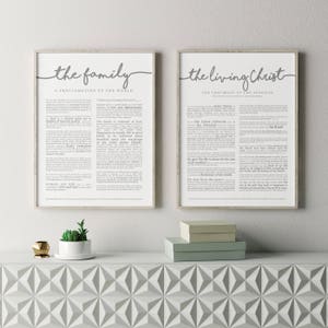 The Living Christ Print on Premium Paper Cursive Title LDS Gray