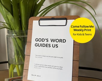 2026 Come Follow Me Weekly Printable Calendar for Teens & Kids
