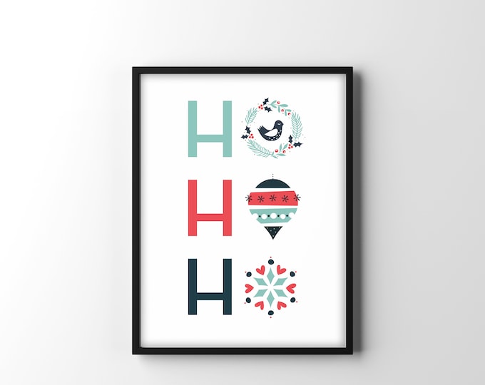 Ho Ho Ho- Scandinavian Style Christmas Print