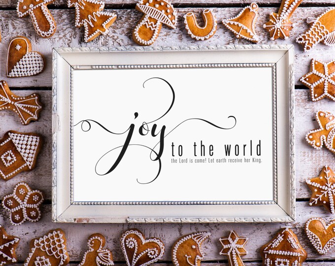 Joy to the World- Modern Christmas Decor Print