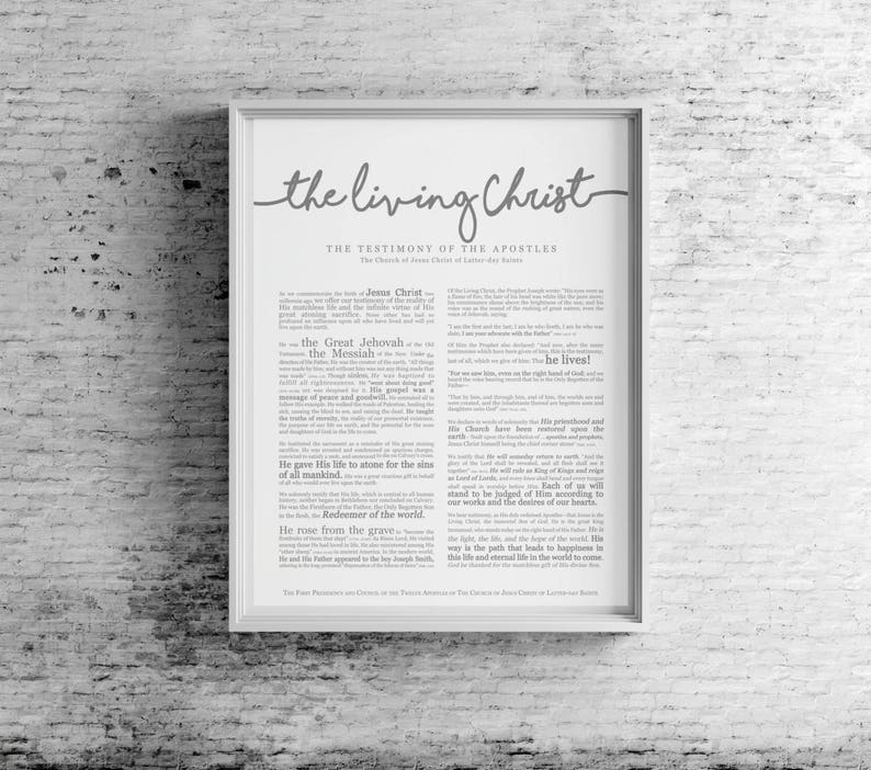 The Living Christ Print on Premium Paper Cursive Title LDS image 3