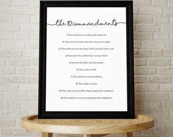 The 10 Commandments- Christian Home Decor Print