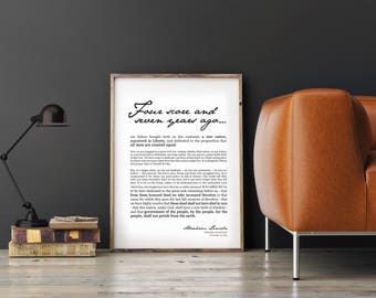 Gettysburg Address- Patriotic Print USA