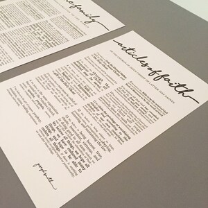 Articles of Faith Print on Premium Paper Cursive Title LDS image 7