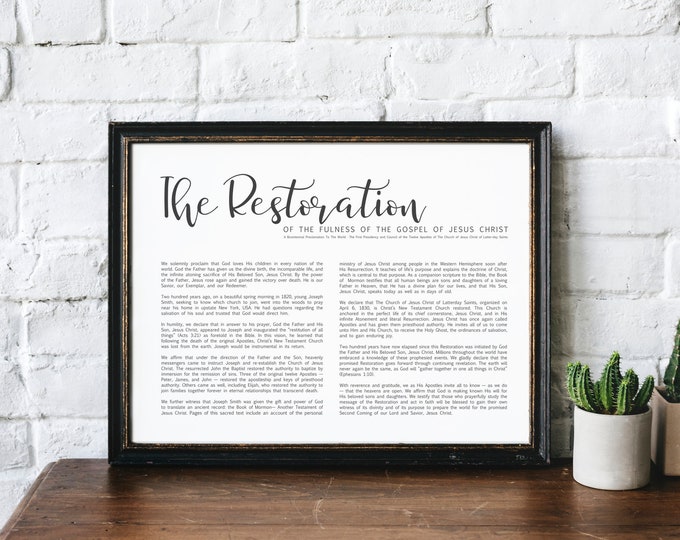 Landscape Restoration Proclamation- Premium Print- Simplistic Modern Design- Church of Jesus Christ