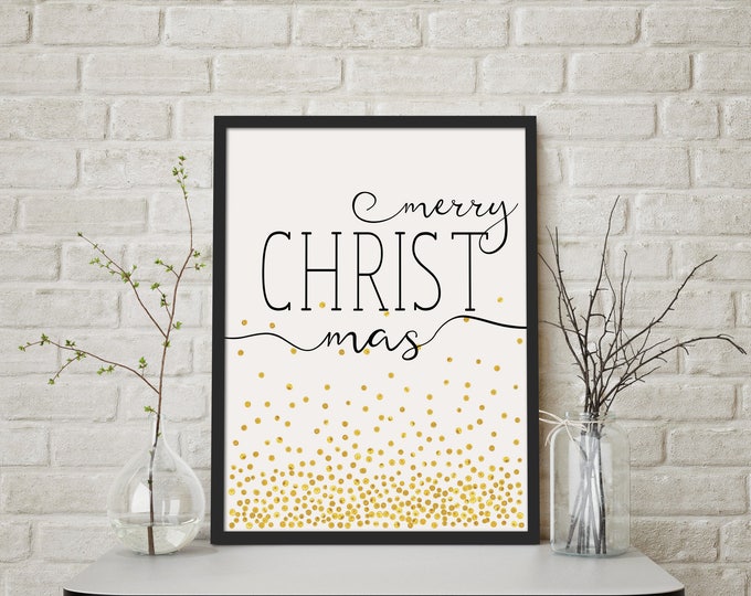 merry CHRISTmas- Modern Christmas Decor Print