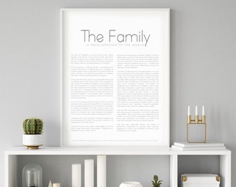 Family Proclamation Print- High Quality Print- Minimalist Design