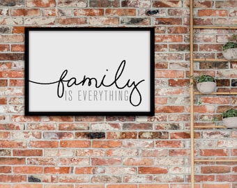 Family is Everything- Horizontal Modern Print- Home Decor