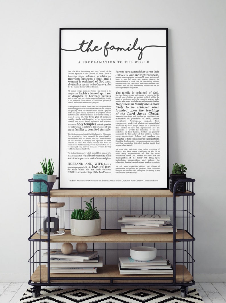 Family Proclamation Print on Premium Paper Cursive Title LDS image 4