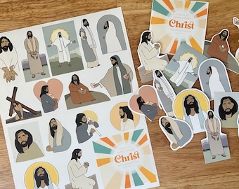 Jesus Sticker Sheet- Printable Download. Christian Stickers