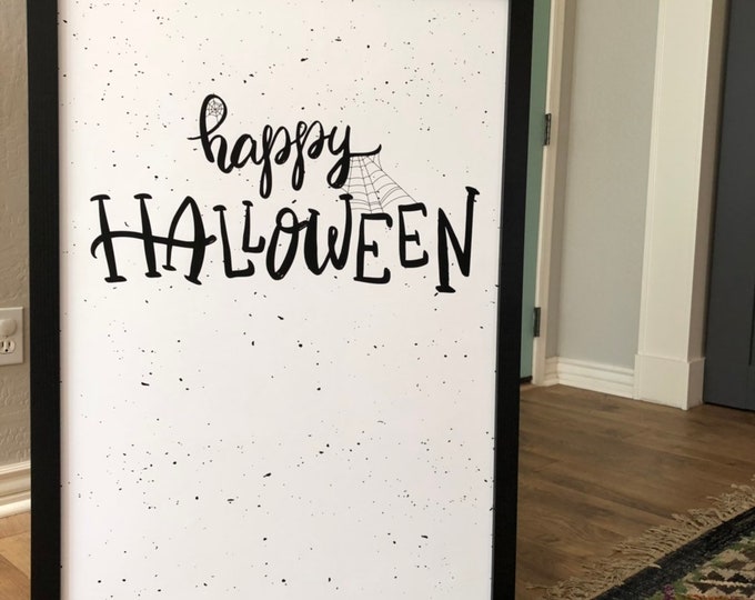 Modern Happy Halloween Decor Webs- Premium Print