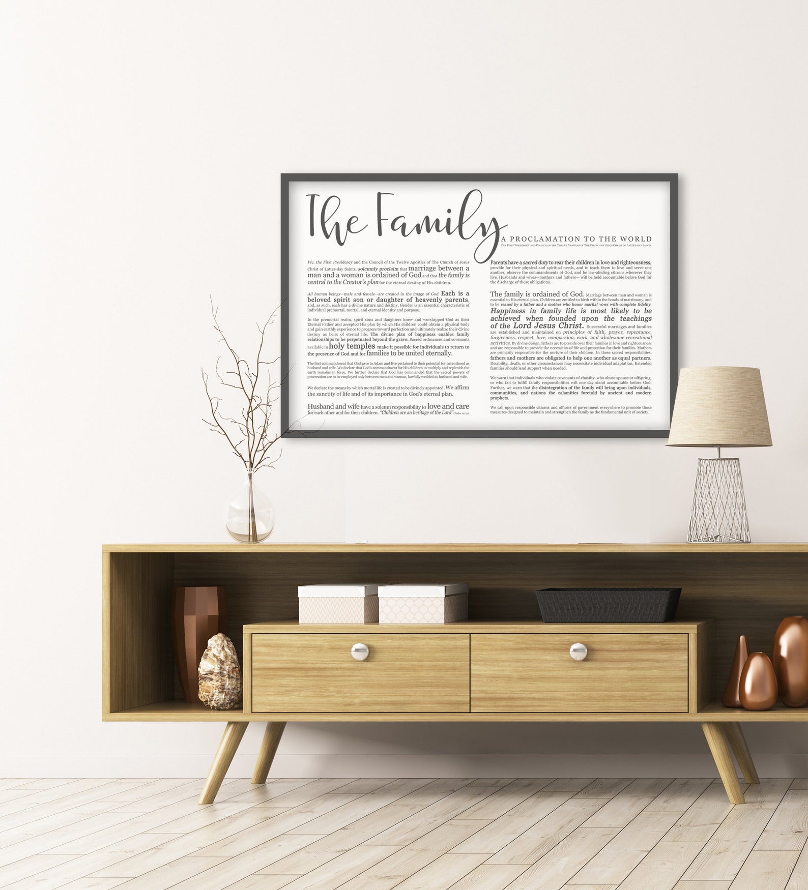Landscape Family Proclamation Print Modern Emphasized Text - Etsy