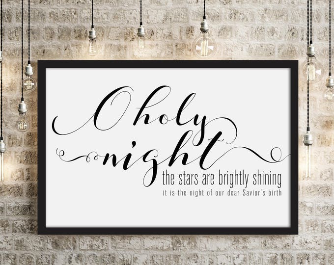 O Holy Night- Horizontal Modern Christmas Decor Print