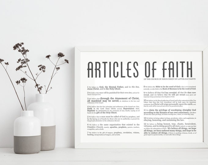 Horizontal Articles of Faith- Masculine Modern Title- Restored Church of Jesus Christ