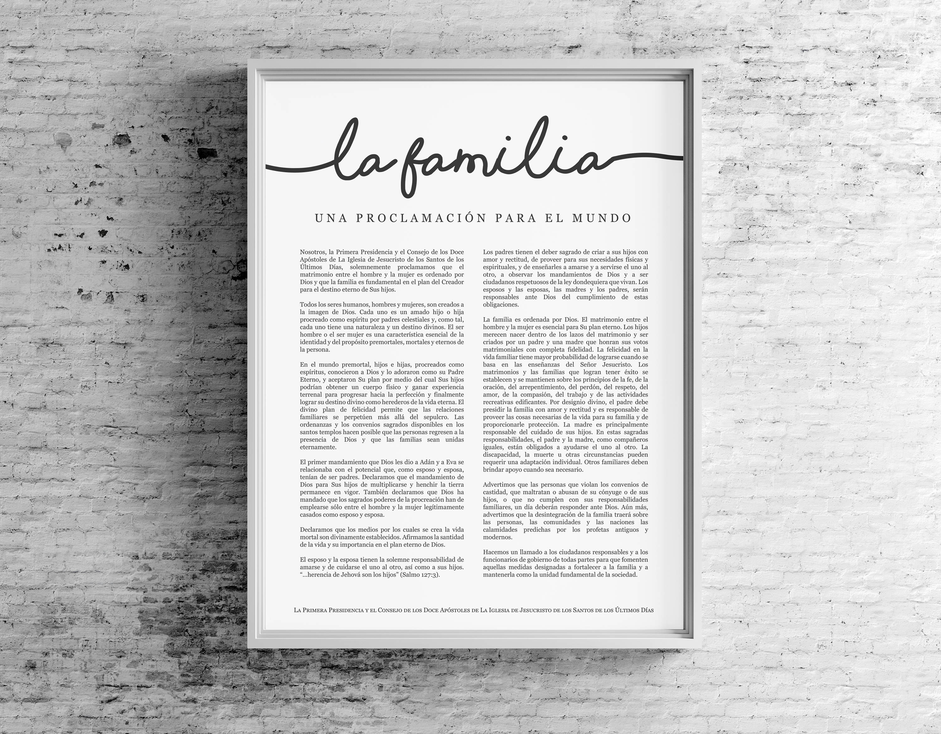 LDS Family Proclamation-printable-multiple Size Included-instant  Downloads-black Text-digital Files-lds Art-lds Poster Printables-mormon 