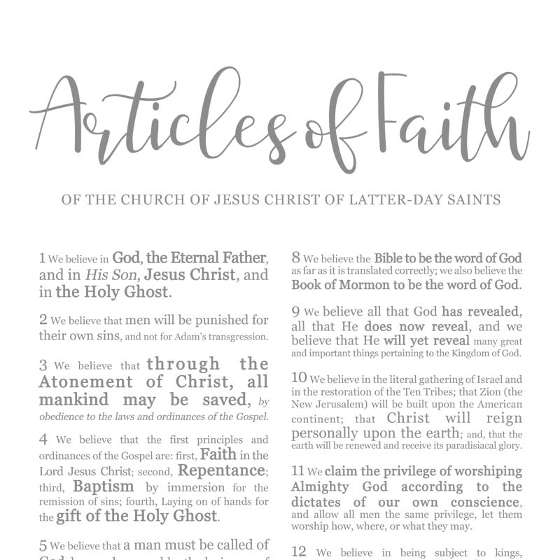 articles of faith articles of faith
