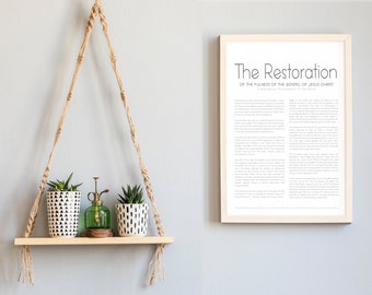 Restoration Proclamation of the Church of Jesus Christ- Minimalist Premium Print- LDS
