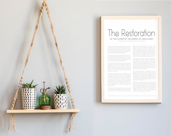 Restoration Proclamation of the Church of Jesus Christ- Minimalist Premium Print- LDS