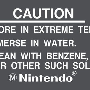 Replacement NES Label (Back)