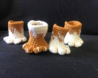 Crochet Cat Paw Chair Socks Free Pattern