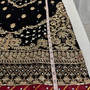 Black Embroidery Pakistani Salwar Kameez Suit in Size 42.