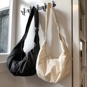 cross body bag Black-Minimalist Dumpling Bag-half moon-Shoulder Bag-Saddle Bag Messenger Bag Sling Bag School Bag High Capacity Underarm Bag