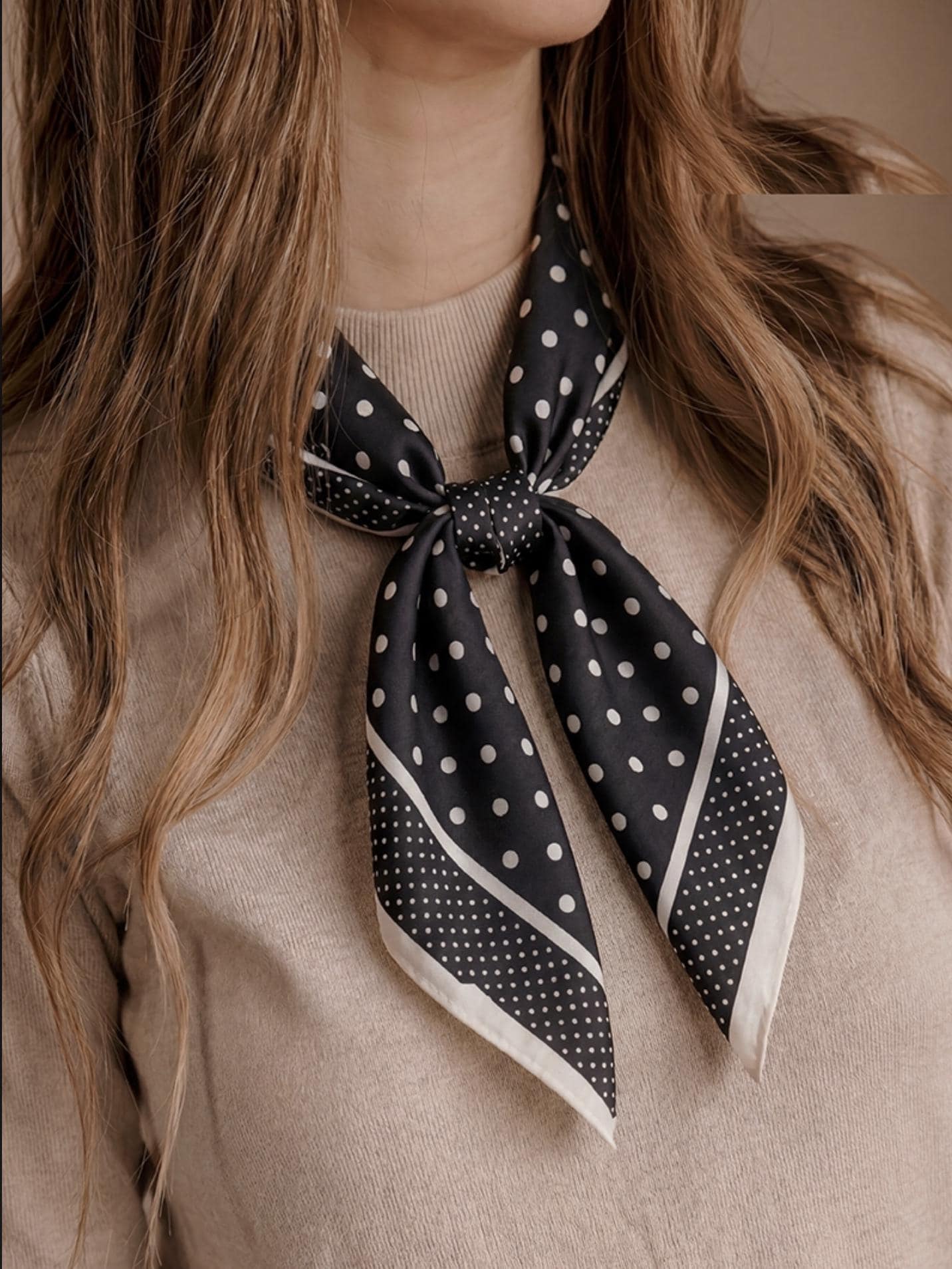 Polka Dot Silk Scarf - Etsy