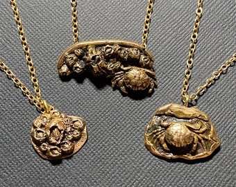 Bronze Barnacles and Tiny Crab Pendants