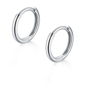 Solid platinum PT950 huggie hoop earrings, solid PT950 stamped ,9mm diameter earring 1.5g, for men and women