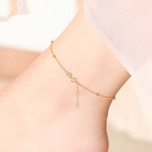 Custom Anklet chain 18K gold solid Au750 real gold, 75% of gold, rose gold for ankle, handmade anklet dainty chain, 25CM long