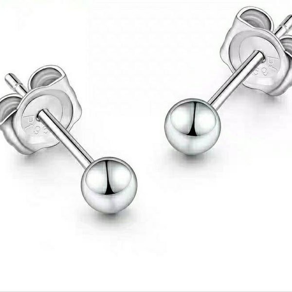 Boucles d'oreilles à tige en platine massif PT950, platine estampillée PT950 massif, fermoirs à friction confortables et sécurisés, hypoallergéniques pour femmes et hommes