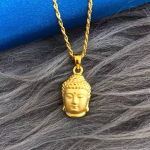 Genuine Necklace set 18K gold solid twisted rope chain, AU750 stamped fine chain +24K gold 999 solid gold pendant buddha