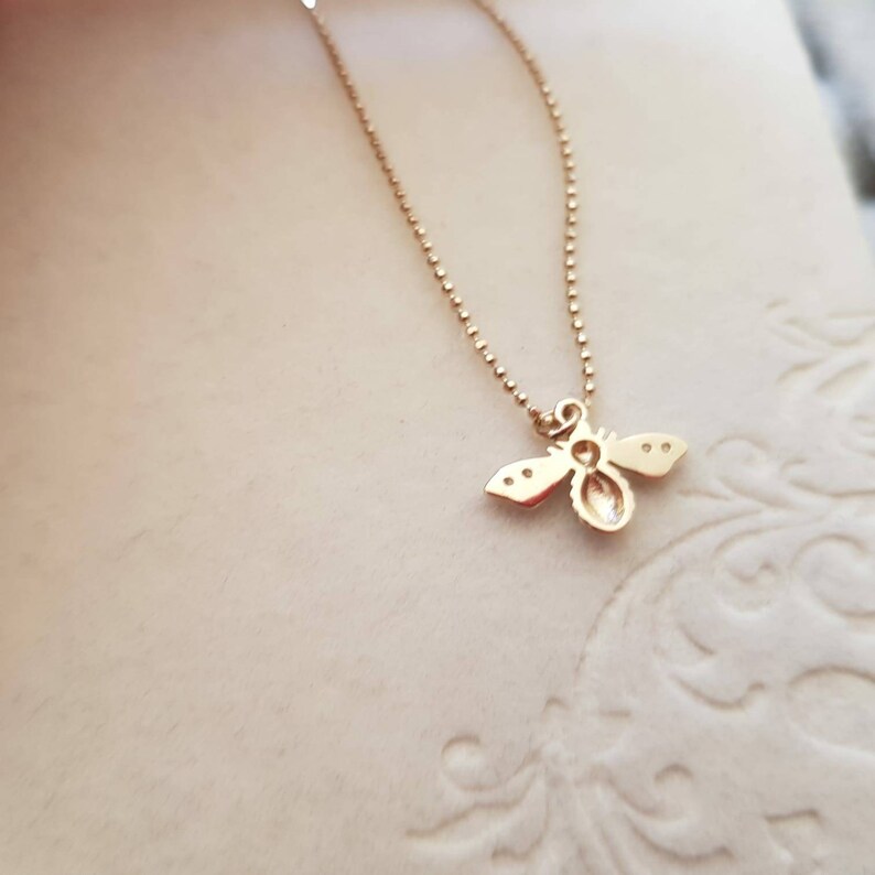 58.5/% of gold good luck charm bracelets handmade Au585 real gold Bracelet 14K gold solid beaded bee charm bracelet