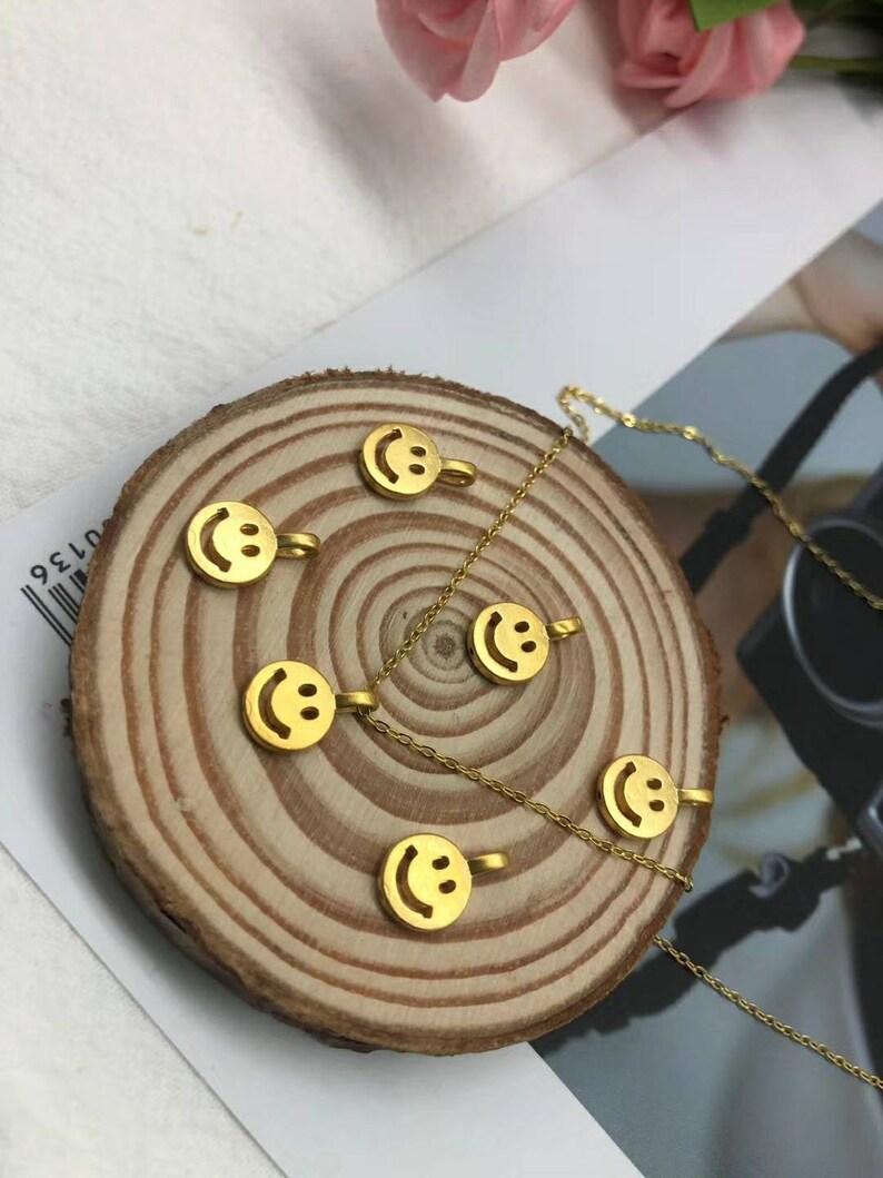 Genuine Pure Gold 9999 Gold 24K Gold Emoji Pendant Charm 18K Etsy
