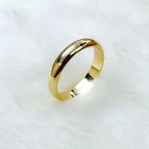 Genuine 18K solid gold wide 3.5MM band ring, Au750 solid gold stamped, polish finish ring for wedding,promise, gifts for her