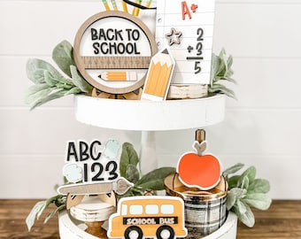 Back to School Decor | Back to School Tier Tray Decor | Fall Tier Tray Decor | Teacher Gift | Classroom Decor|Back to School Sign|Fall Decor