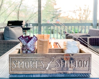 Smores Bar | Smores Station | Smores Bar Station | Smores Bar Sign | Smores Tray | Smores Bar Tray | Wood Smores Bar Station | Summer Decor