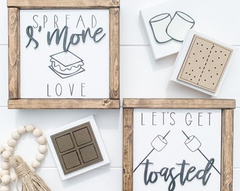 Smores Sign | Smores Bar |  Smores Bar Station | Smores Bar Sign | Summer Decor | Summer Tiered Tray | Tiered Tray Decor | Patio Decor