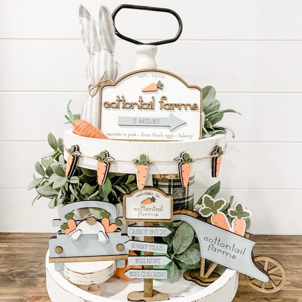 Easter Decor for Tiered Trays | Easter Tiered Tray Decor | Easter Tiered Tray | Easter Table Decor |  Easter Decor Farmhouse | Easter Decor